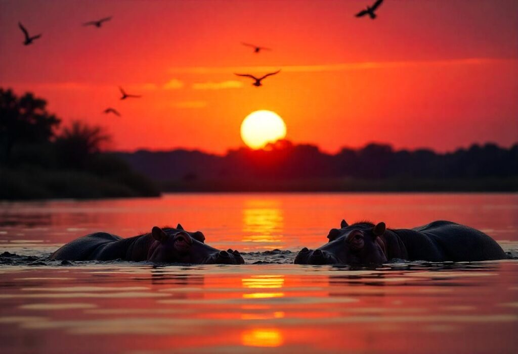 botswana safari hippos