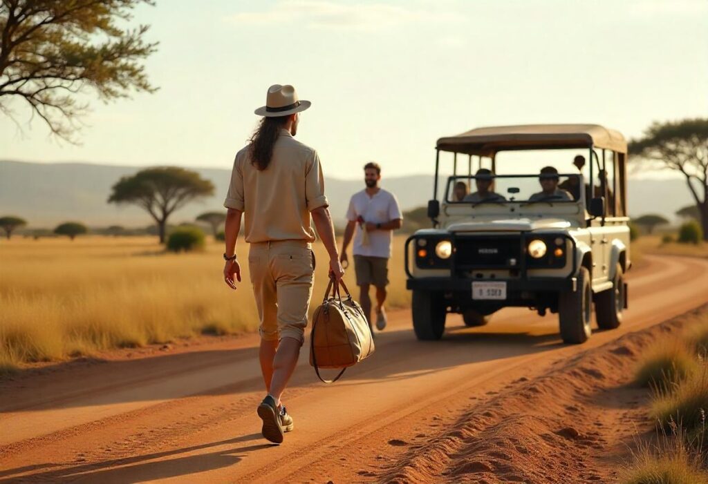 arriving in Nairobi for safari