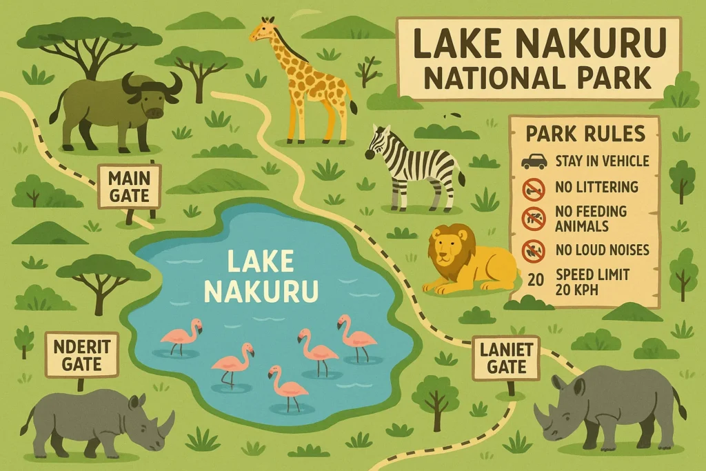 Lake Nakuru entrance fees and rules