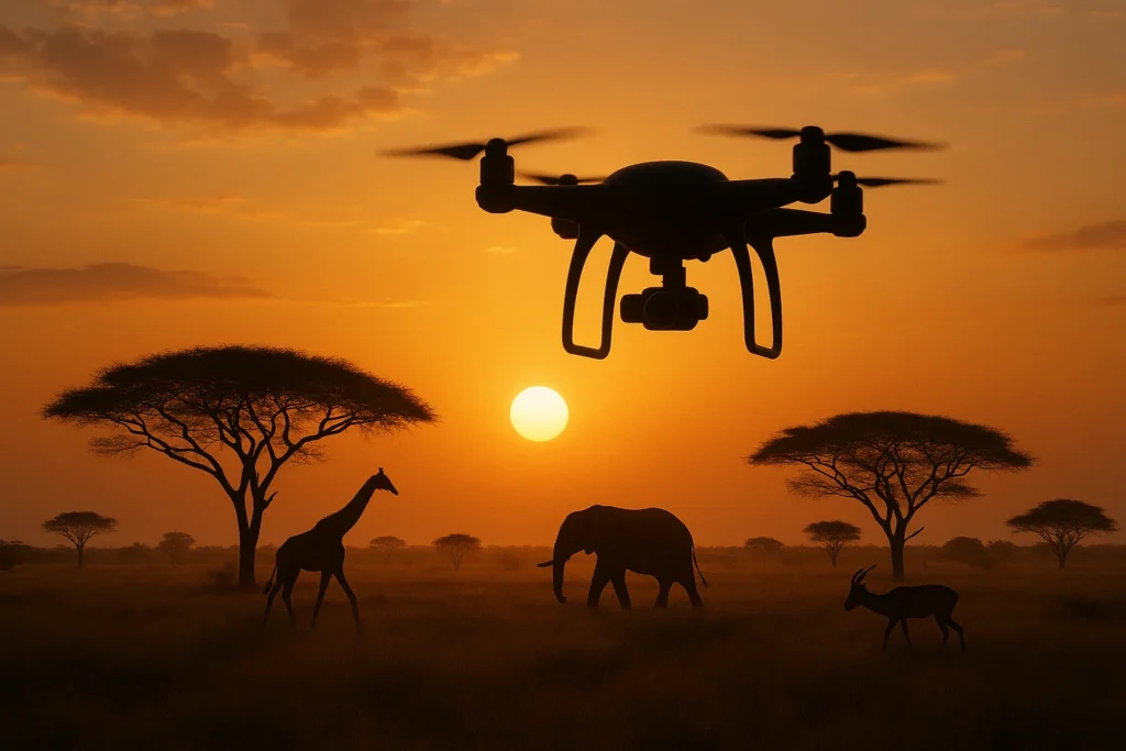 drones on African safari