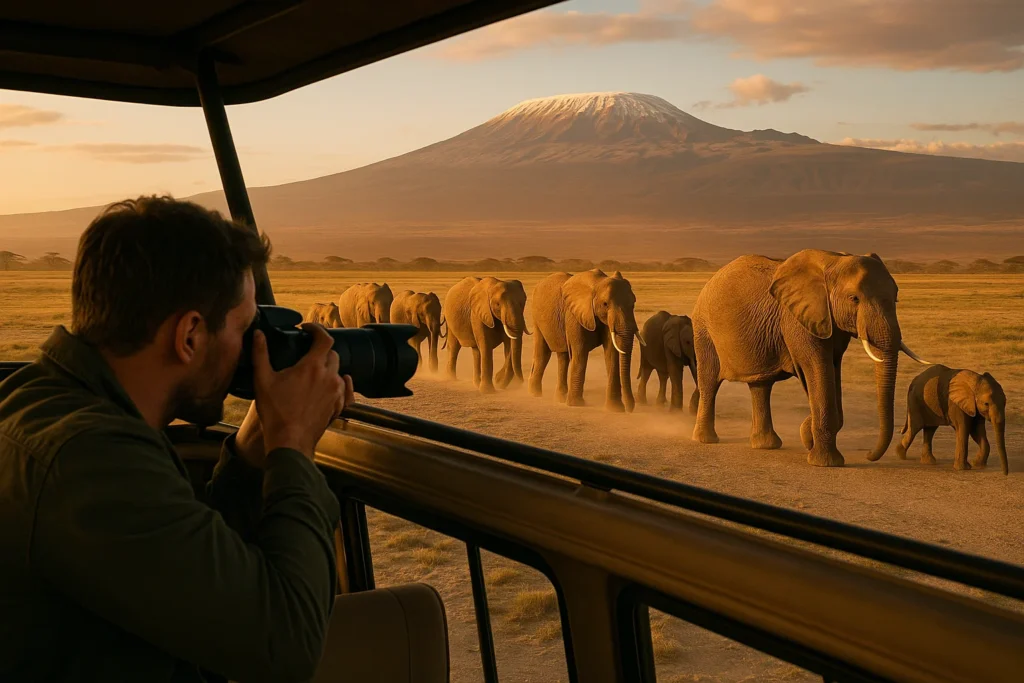 photographing Amboseli National Park