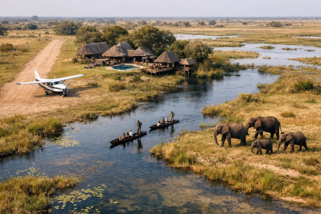 Okavango Delta safari self-drive vs fly-in